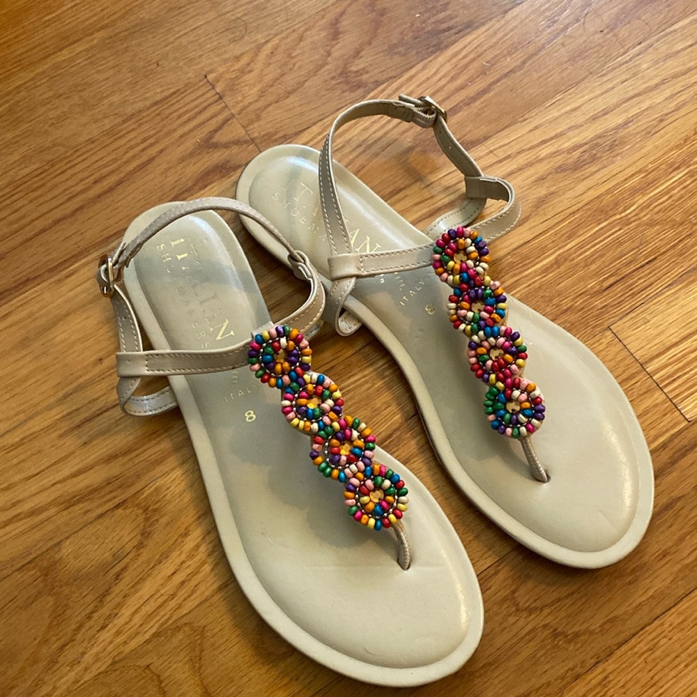 Italian shoemakers sandals, worn once
